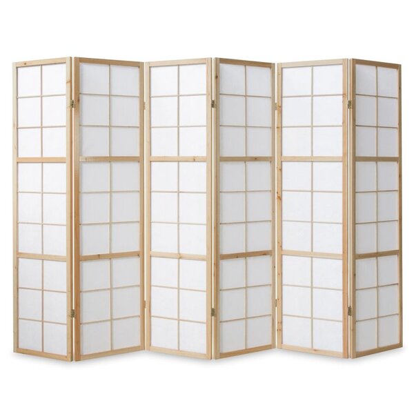 Paravent bois 6 pans clair