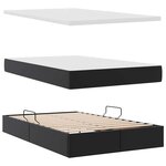 vidaXL Lit avec rangement et matelas avec matelas Noir 120 x 200 cm
