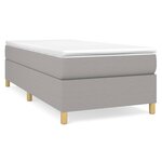 vidaXL Sommier à lattes de lit avec matelas Gris clair 100x200cm Tissu
