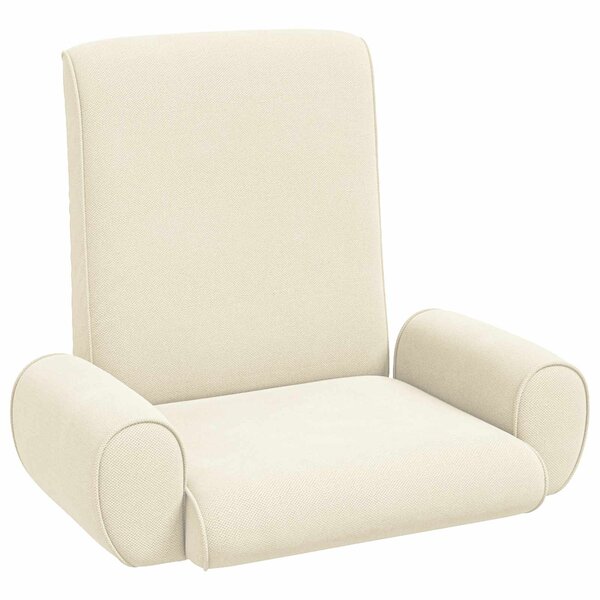 vidaXL Fauteuil de sol ajustable Crème Velours grainé