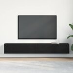 vidaXL Meuble TV 2 Pièces Noir 100 x 30 x 30 cm Bois d'ingénierie