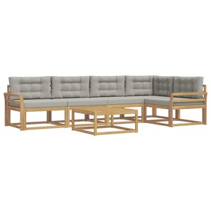 vidaXL Ensemble de canapés d'extérieur 6 pc Blanc et gris clair