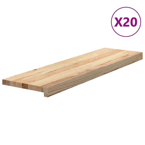 vidaXL Marches d'escalier 20Pièces non traité 90x30x2cm bois chêne massif