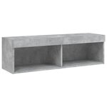 vidaXL Meuble TV avec lumières LED gris béton 100x30x30 cm