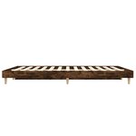 vidaXL Cadre de lit sans matelas chêne fumé 135x190 cm bois ingénierie