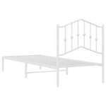vidaXL Cadre de lit métal sans matelas avec tête de lit blanc 90x200cm
