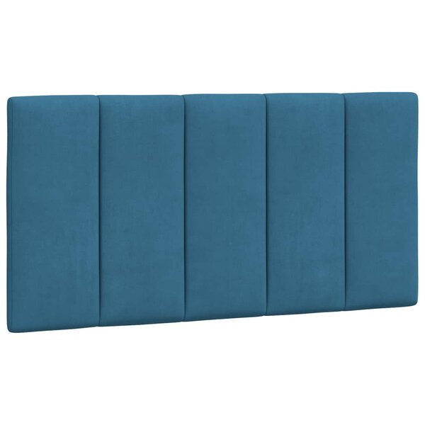 vidaXL Coussin de tête de lit Hanko bleu 100 cm velours