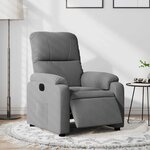 vidaXL Fauteuil inclinable électrique gris foncé tissu microfibre