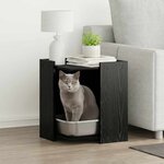 vidaXL Enceinte pour bac à litière pour chat Chêne noir