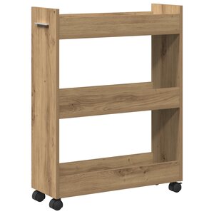 Cabinet roulant vidaXL chêne artisanal 60x22x79 cm en bois d'ingénierie