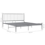 vidaXL Cadre de lit sans matelas gris métal 180x200 cm