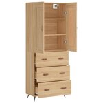 vidaXL Buffet haut Chêne sonoma 69 5x34x180 cm Bois d'ingénierie