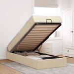 vidaXL Cadre de lit ottoman avec matelas crème 90x200 cm tissu