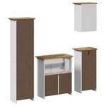 vidaXL Meubles de salle de bain 4 Pièces BODO blanc bois de pin massif