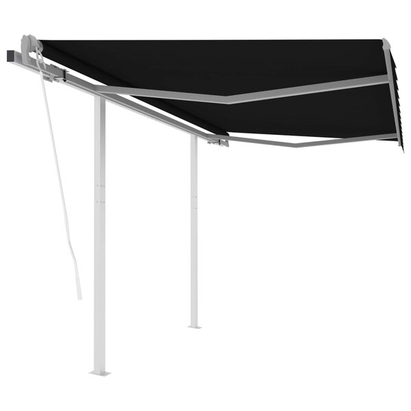 vidaXL Auvent rétractable automatique et poteaux 3x2 5 m Anthracite