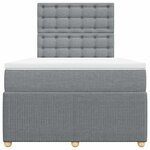 vidaXL Sommier à lattes de lit et matelas gris clair 120x190 cm tissu