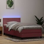vidaXL Sommier à lattes de lit avec matelas et LED rose 90x210 cm velours