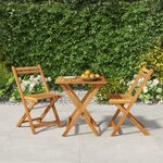 vidaXL Ensemble de bistro pliable 3 Pièces bois d'acacia solide