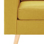 vidaXL Canapé à 3 places avec repose-pied Jaune Tissu
