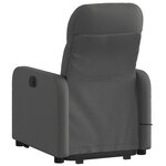 vidaXL Fauteuil inclinable de massage électrique Gris foncé Tissu