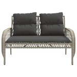 vidaXL Salon de jardin 4 Pièces avec coussins gris clair résine tressée