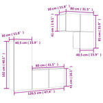 vidaXL Unités murales TV 4 Pièces sonoma gris bois d'ingénierie