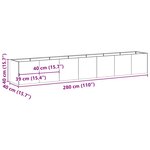 vidaXL Jardinière noir 280x40x40 cm acier laminé à froid