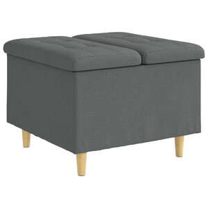 vidaXL Pouf de rangement avec coussin Gris foncé 60 x 60 x 45 cm tissu