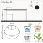 LECHUZA Jardinière suspendue BOLA Color 32 ALL-IN-ONE Blanc