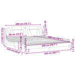 vidaXL Lit avec matelas blanc et noir 200x200 cm similicuir