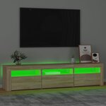 vidaXL Meuble TV avec lumières LED Chêne sonoma 180x35x40 cm