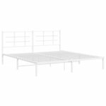 vidaXL Cadre de lit métal avec tête de lit blanc 183x213 cm