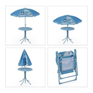 Salon de jardin enfant mobilisable extérieur 53 x 49 5 x 87 5 cm design original pratique en plastique bleu 13_0007794