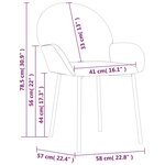 vidaXL Chaises à manger lot de 2 Gris foncé Velours