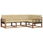 vidaXL Ensemble de canapés d'extérieur 4 pc Naturel et Beige