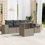 vidaXL Salon de jardin 6 Pièces avec coussins gris clair résine tressée