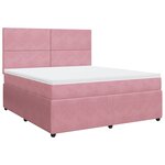 vidaXL Sommier à lattes de lit avec matelas Rose 180x200 cm Velours