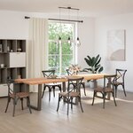 vidaXL Table à manger avec bord naturel 320x100x74cm bois massif chêne