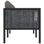 vidaXL Canapé à 2 places avec coussins Anthracite Résine tressée