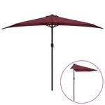 vidaXL Parasol de balcon mât en aluminium Bordeaux 300x155x223 cm Demi