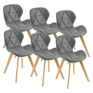 Lot de 6 chaises similicuir 81 x 57 x 49 cm gris 03_0006792