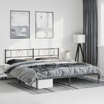 vidaXL Cadre de lit métal sans matelas avec tête de lit noir 193x203cm