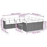 vidaXL Salon de jardin 11 Pièces avec coussins gris résine tressée