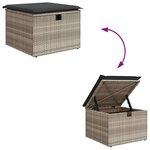 vidaXL Salon de jardin avec coussins 7 Pièces gris clair résine tressée