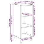 vidaXL Buffet Bois ancien 32.5 x 34.5 x 90 cm Bois d'ingénierie