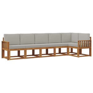 vidaXL Ensemble de canapés d'extérieur 6 pc Naturel et gris clair