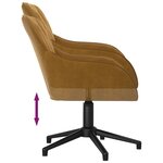 Chaise fauteuil siège pivotante de bureau informatique étude velours brun 02_0024148