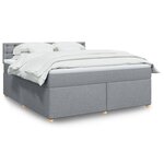 vidaXL Sommier à lattes de lit avec matelas Gris clair 180x200cm Tissu
