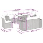 vidaXL Salon de jardin avec coussins 9 Pièces beige résine tressée