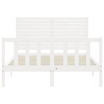 vidaXL Cadre de lit sans matelas blanc 140x190 cm bois de pin massif